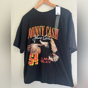Johnny Cash T-Shirt NWT Medium Black Ring Of Fire Eagle The Man in Black Officia